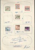 Niue 1949 Two large size sheets bearing Bradbury Wilkinson & Co Labels and imperf proofs of the 1...