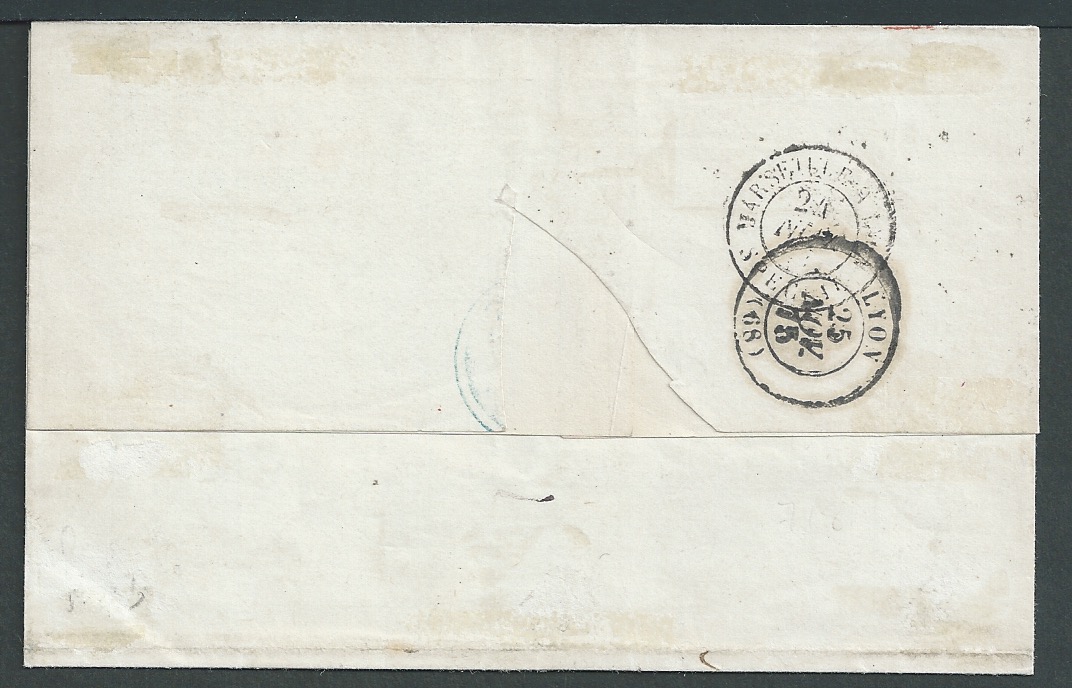 Japan / France Used Abroad 1875 (Oct 11) Entire to France bearing 1870-71 40c orange-yellow and ... - Image 2 of 2