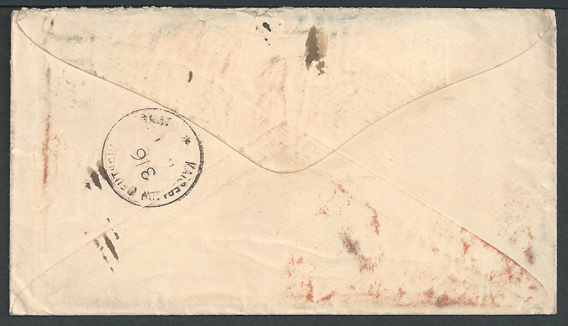 Germany / U.S.A. c.1871 U.S.A. 3c postal stationery envelope from Leicester to Constantinople t... - Image 2 of 2