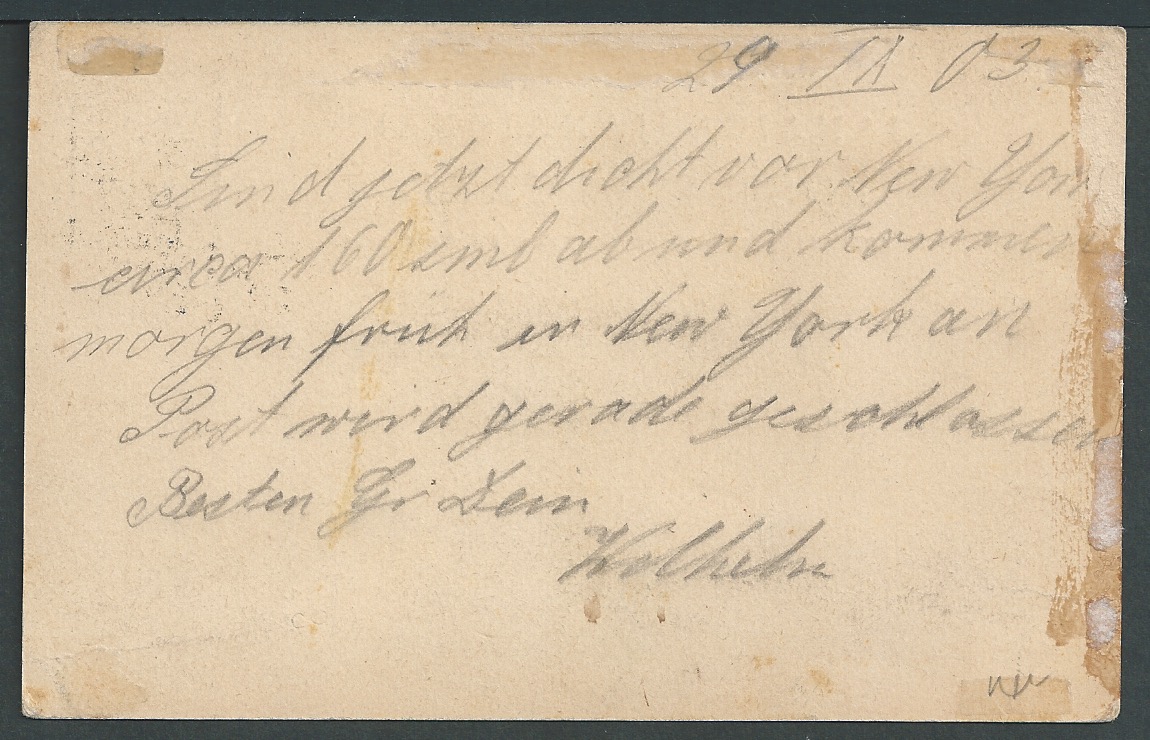 Jamaica / Germany / United States 1903 Jamaica 1d postal stationery Post Card to Germany cancelle... - Image 2 of 2