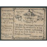 G.B. - Postal Stationery 1870 (Oct 3) 1/2d Violet postal stationery postcard, the reverse with pr...