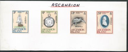 Ascension Island 1979 Captain Cook's voyages SG242/45 each handstamped large sans serif "SPECIME...