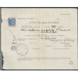 Cyprus 1912 (Mar 9) AR Form (vertical fold) for a registered letter sent from Nicosia to Turkey b...