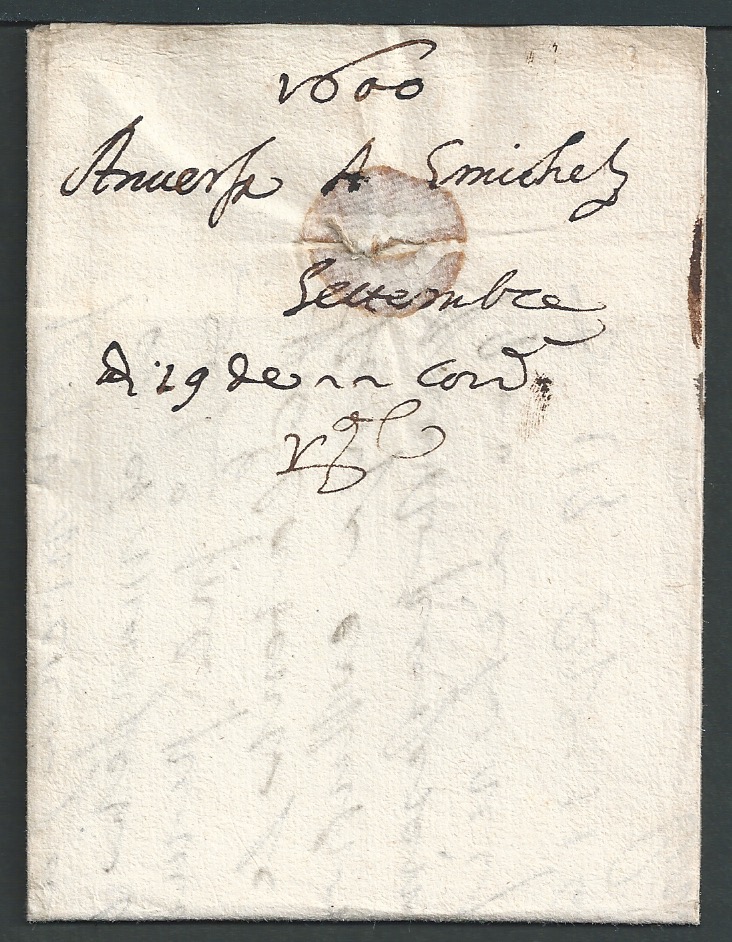 Belgium Antwerp 1600 Entire letter dated September 1600 merchants Giuseppe Lorenzo Amolfini and B... - Image 2 of 3
