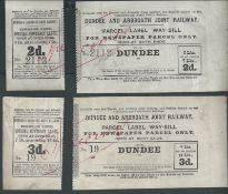 G.B. Railways 1880 Dundee & Arbroath Joint Railway. One Newspaper and Special Contract Newspaper ...