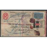 Panama / Canal Zone 1924 This envelope was originally prepared as a 10 cent Registered envelope f...