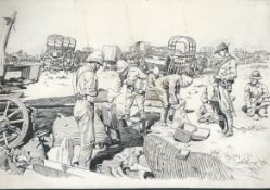 Boer War 1900 The Spoils of War: a pen & ink sketch by Herbert Johnson (1848-1906) for the Graphi...
