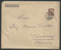 Germany 1936 Cover with printed heading "Blindenschrift" containing a letter in braille, sent fro...