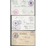 South West Africa / Red Cross 1905-07 Stampless picture postcards from German soldiers posted du...