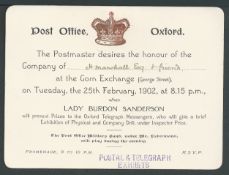 G.B. Oxfordshire / Exhibitions 1902 Programme of Proceedings at the Postal and Telegraph Exhibiti...