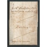 France - Corsini 1594 Entire letter from Monsieur Teauchoys a merchant in Dieppe to Bartolomeo Co...