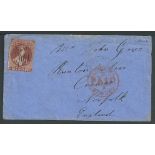 New Zealand - Manuscript Cancels 1867-68 Group of three covers from the same correspondence from ...