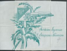 G.B. - World War II / Poland 1944 Polish Forces illustrated Christmas letter sheet, Smith type L....