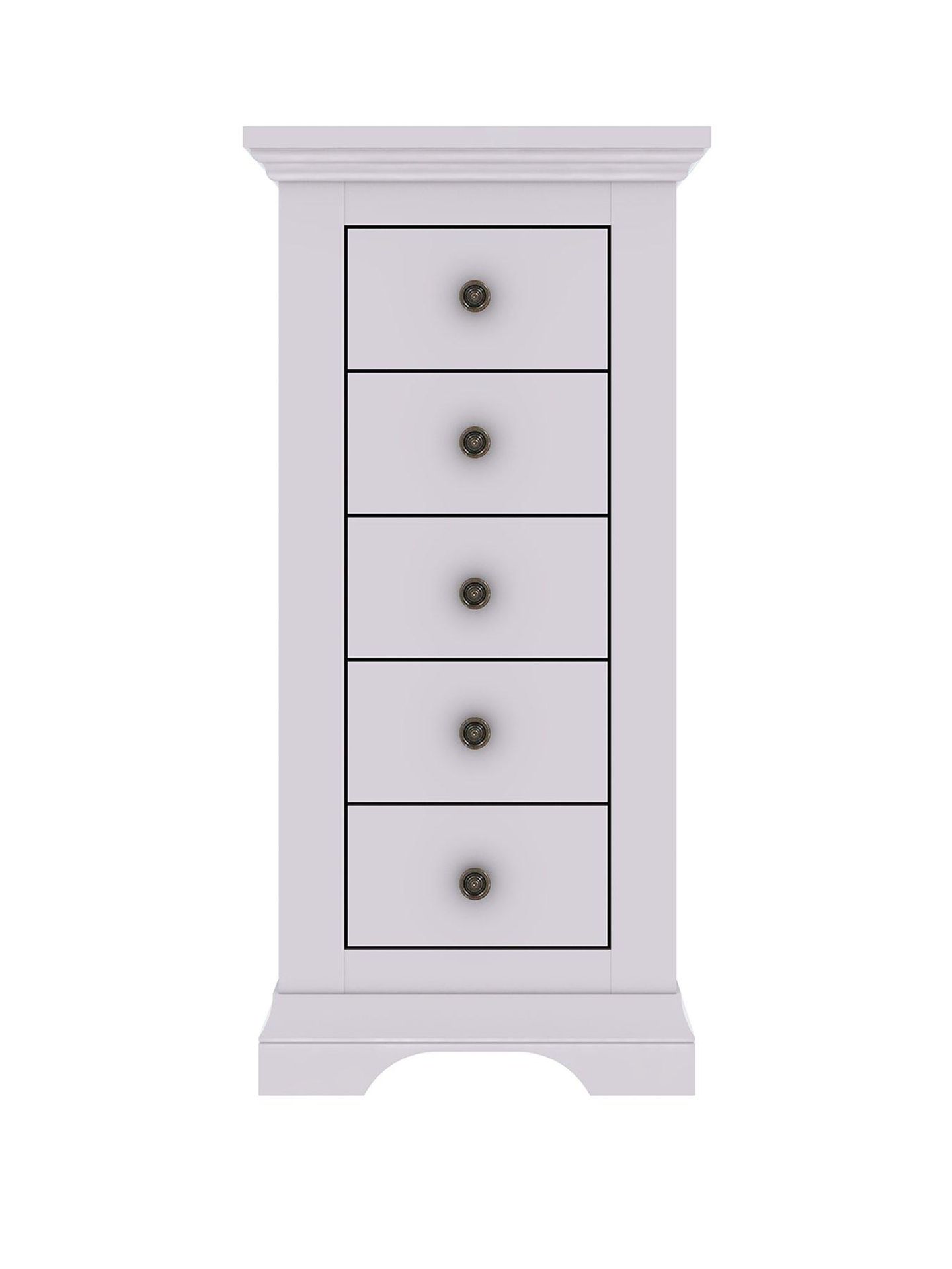 Boxed Item Ideal Home Normandy 5 Drawers Chest [Grey] 117X53X41Cm rrp, £378.0