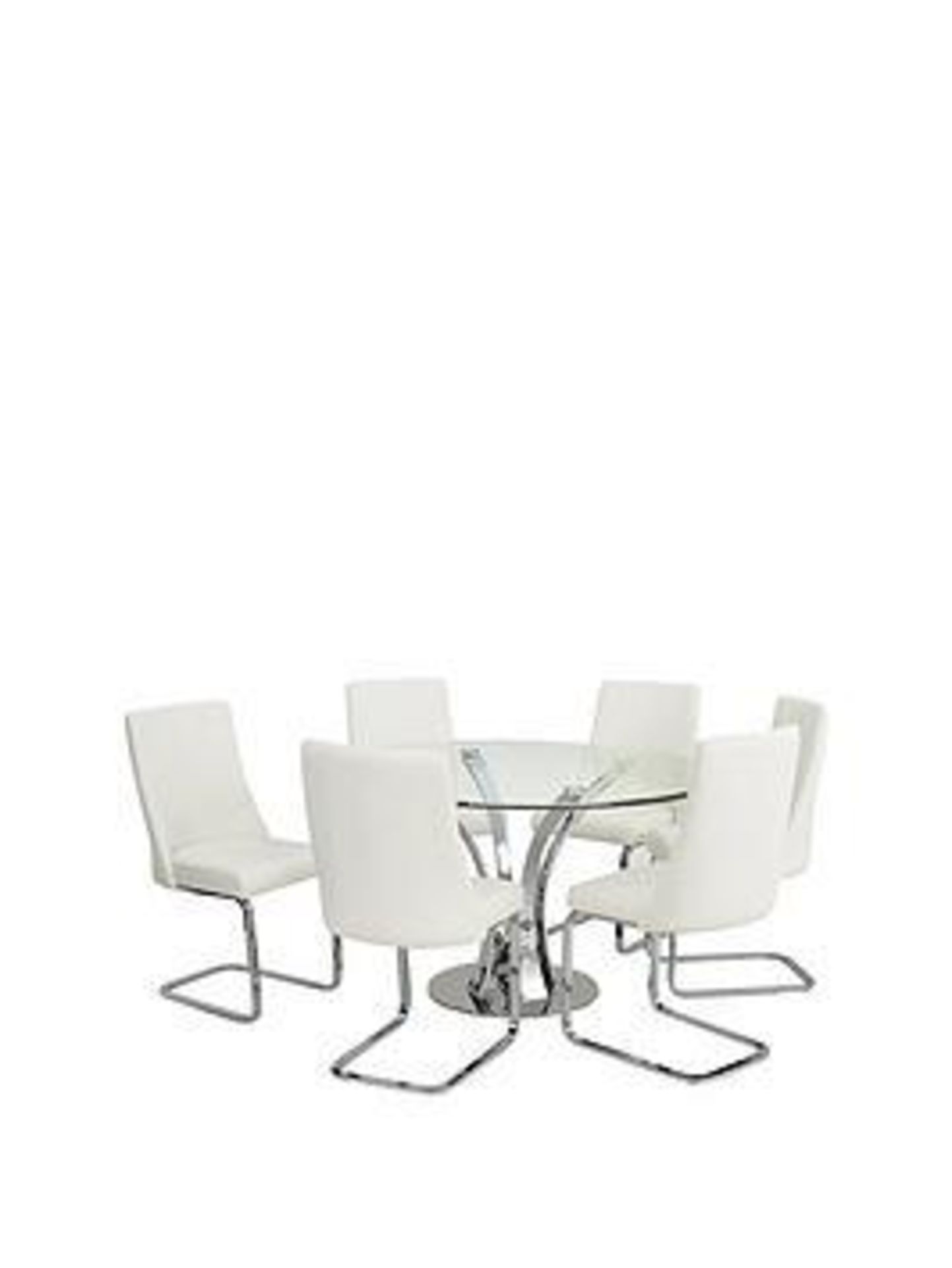 Boxed Item Alice Dining Set [Clear/White] 94X160X55Cm rrp, £1054.0