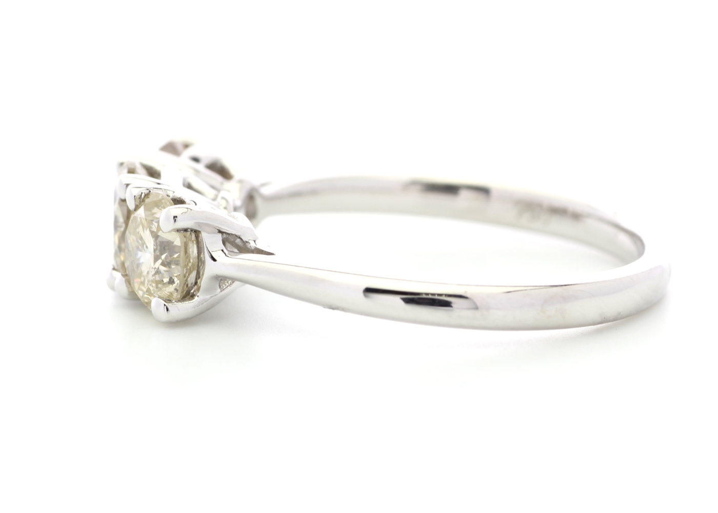 18ct White Gold Three Stone Diamond Ring 1.58 Carats - Image 2 of 5
