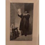 “The reading” unsigned engraving