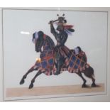 Print of Medieval Knight Set in Heavy Frame