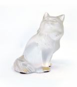 Lalique Cat Glass Sculpture Heggie