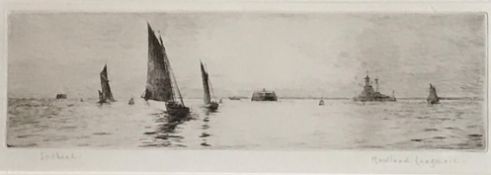 Spithead by Rowland Langmaid RA. 1897-1956 British engraver, artist and war artist signed Etching