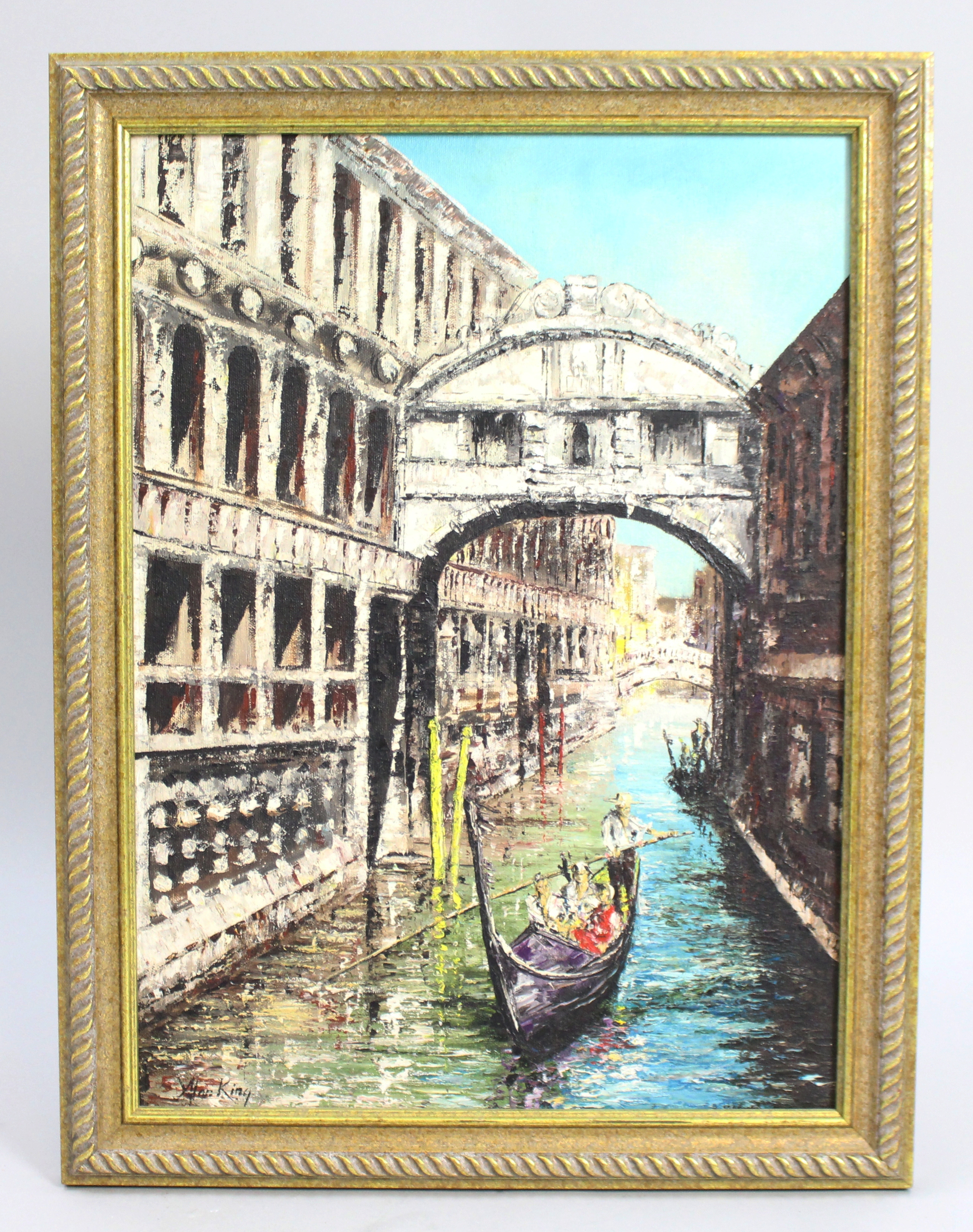 Bridge of Sighs Venice by Alan King Oil on Board - Image 2 of 4