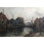 Amsterdam canal, large watercolour by Emily Murray Paterson 1855-1934, Exhib R.S.A ,R.A, R.S.W