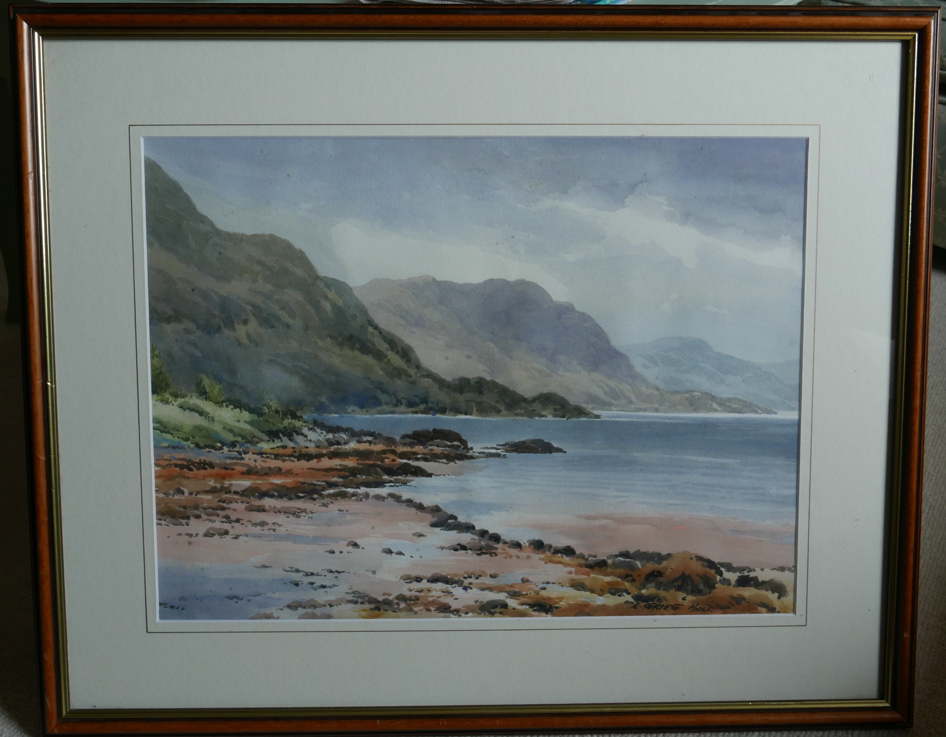 "Loch Torridon" Scottish Highland view Original Watercolour by E Grieg Hall - Image 2 of 4