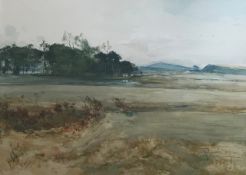 James Douglas RSW, North Berwick golf course watercolour