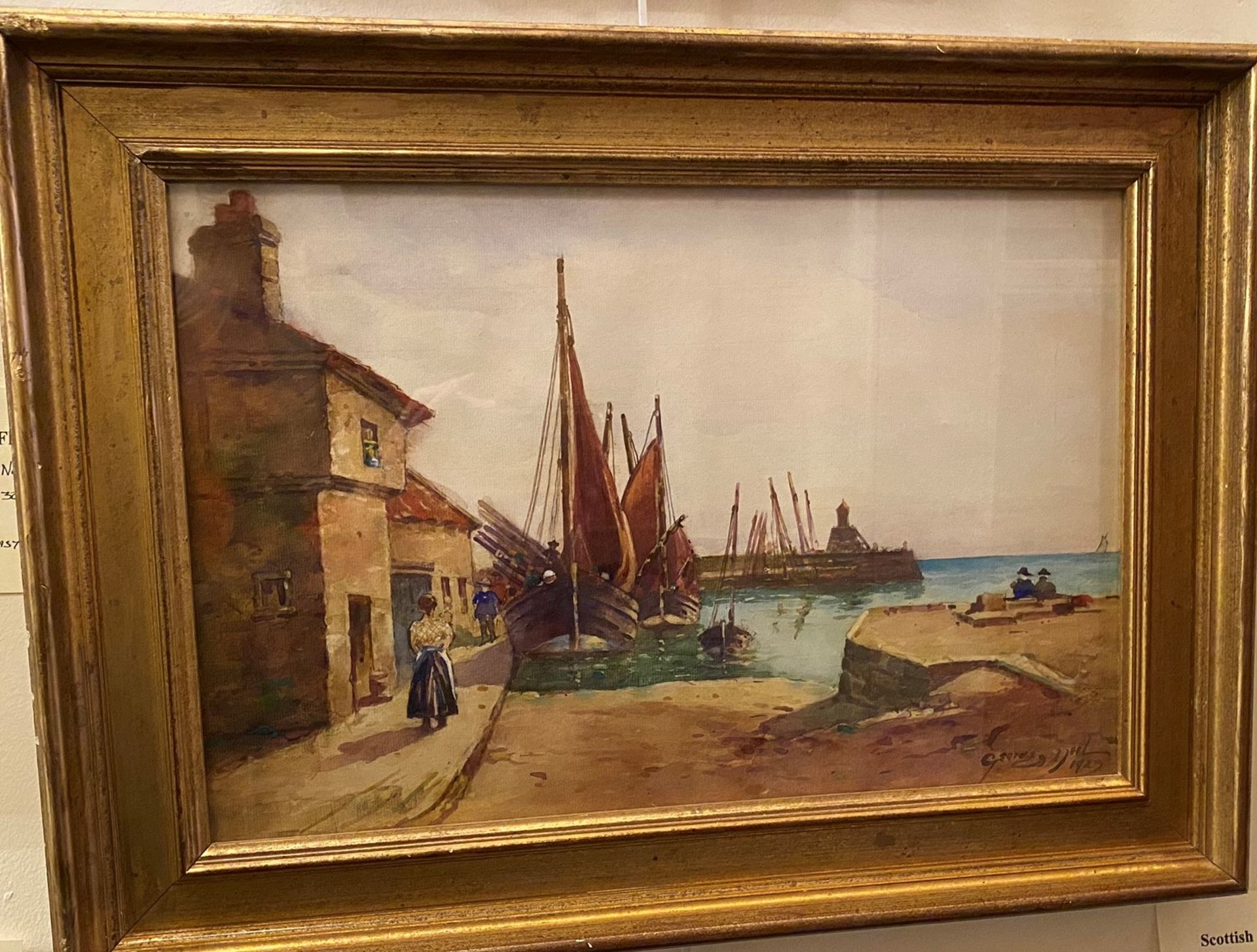 Fife Coast watercolour by George Neil Scottish artist 1888-1930 - Image 2 of 4