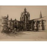 Albany E Howarth pencil signed and titled etching Kings college Aberdeen