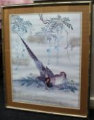 Print of Oriental Style Game Birds Set in Frame