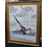 Print of Oriental Style Game Birds Set in Frame