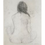 Sitting nude , original pencil drawing by Scottish artist Jane Mcneill