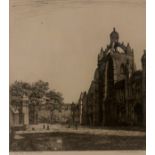 Wilfred Crawford Appleby pencil signed etching Kings College Aberdeen