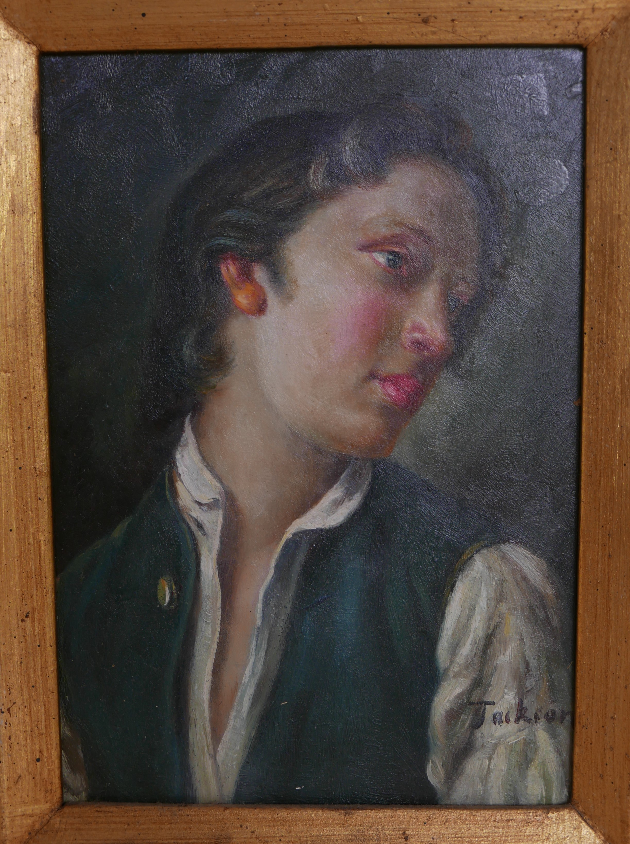Original Oil by Jackson- "Portrait of Young Boy"