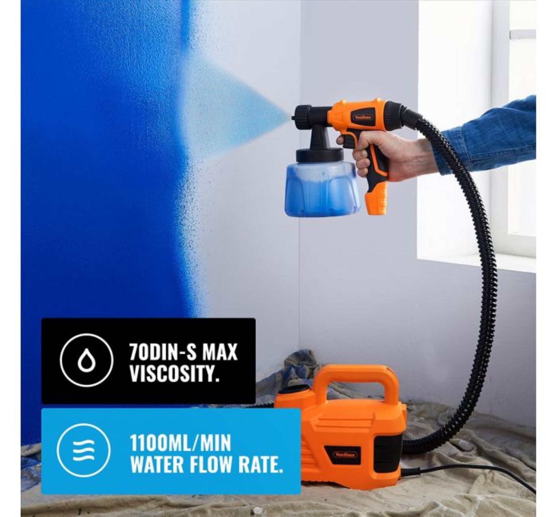 (GL3) 800W Paint Sprayer Use this effective paint station to apply paints, oils, varnishes, st...