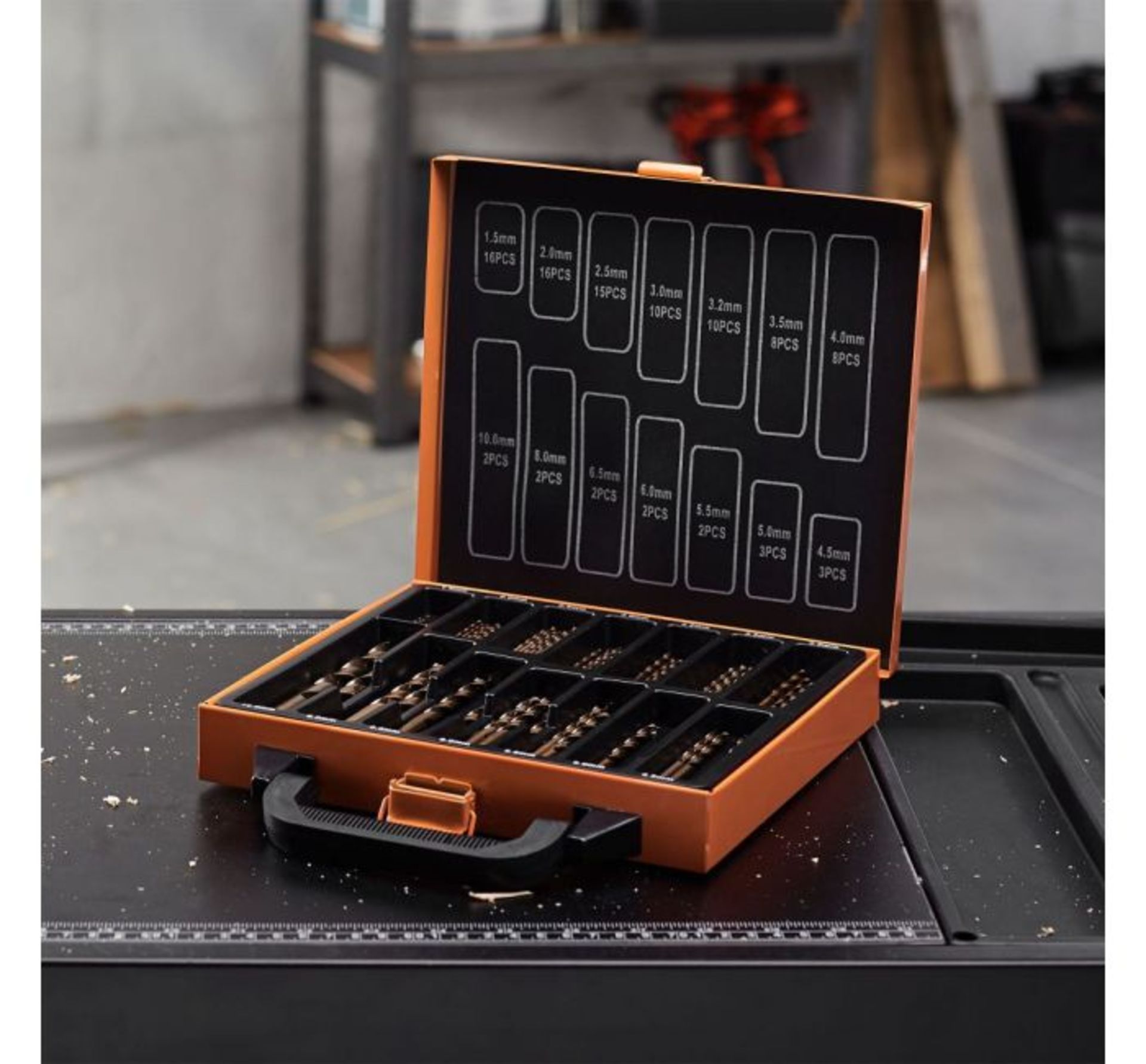 (GL27) 99pc Cobalt Drill Piece Set Complete 99pc set offers you 14 sizes ranging from 0.5mm to...