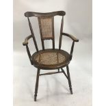 Antique Bergere Cane Armchair