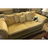 Large Light Gold Upholstered Classic Sofa