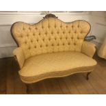 Two Seater Swept Back Upholstered Sofa