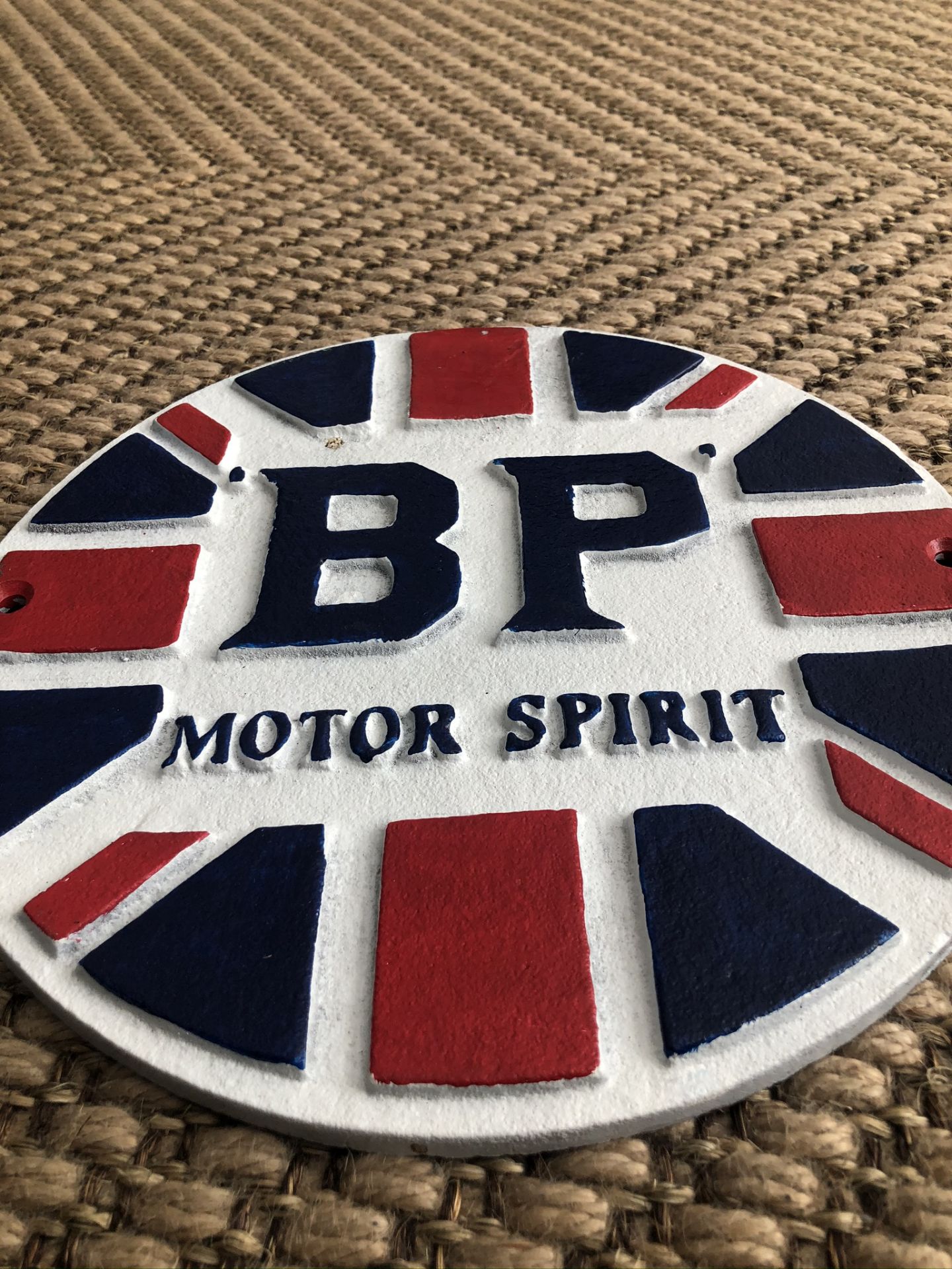 Cast Iron BP Motor Spirit Wall Plaque - Image 2 of 3