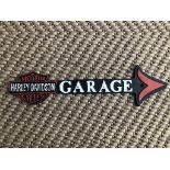 Cast Iron Harley Davidson Motorcycles Garage Arrow Wall Plaque