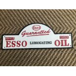 Cast Iron Esso Oil Domed Wall Plaque