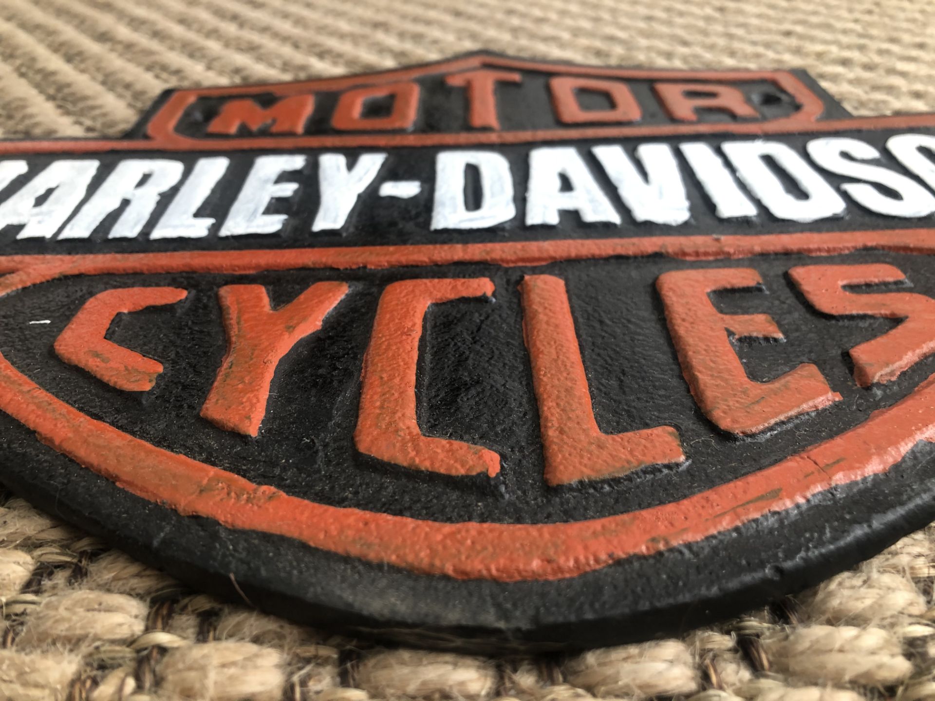 Cast Iron Harley Davidson Motorcycle Wall Plaque - Image 3 of 3