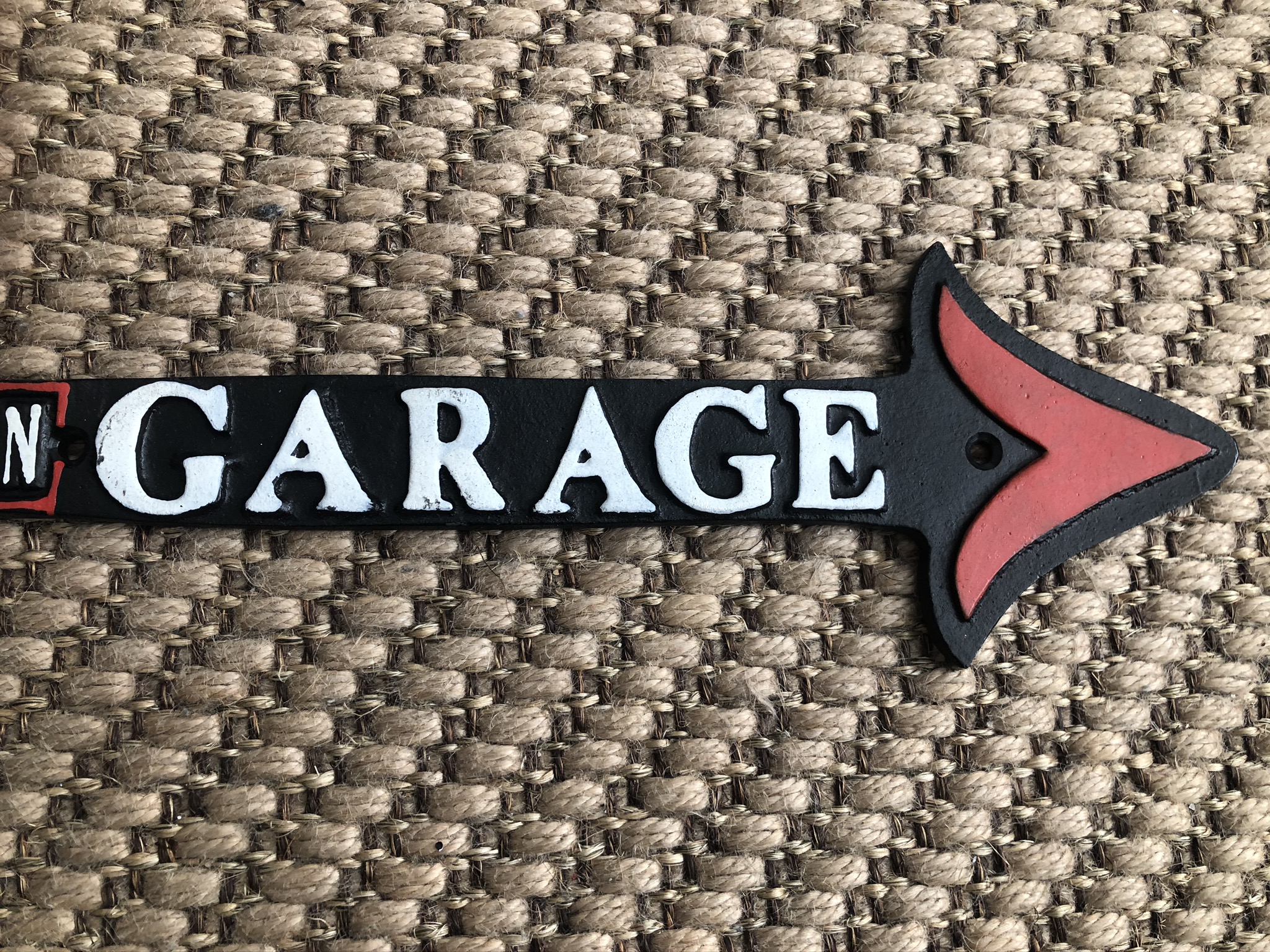 Cast Iron Harley Davidson Motorcycles Garage Arrow Wall Plaque - Image 4 of 5