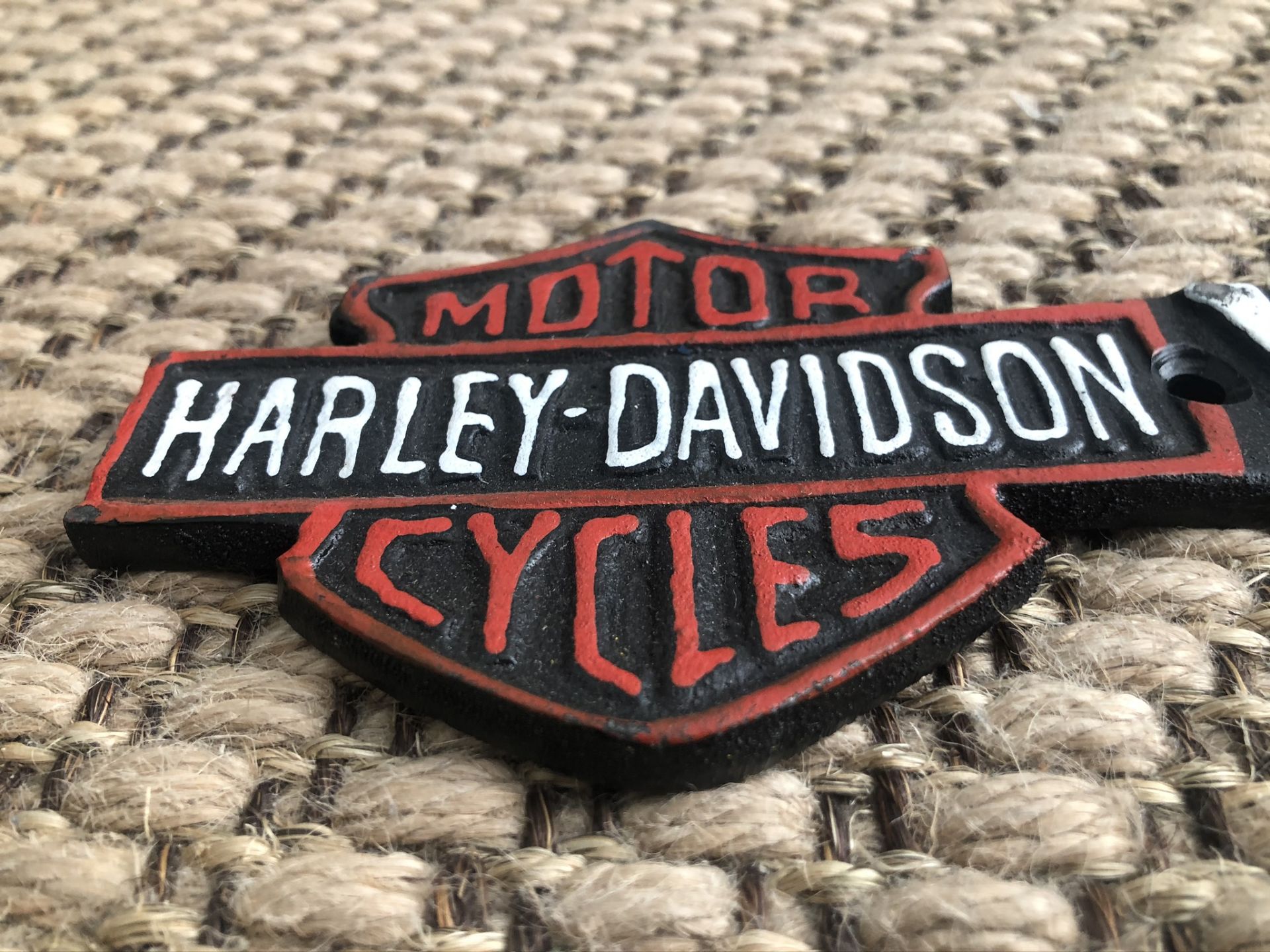 Cast Iron Harley Davidson Motorcycles Garage Arrow Wall Plaque - Image 2 of 5
