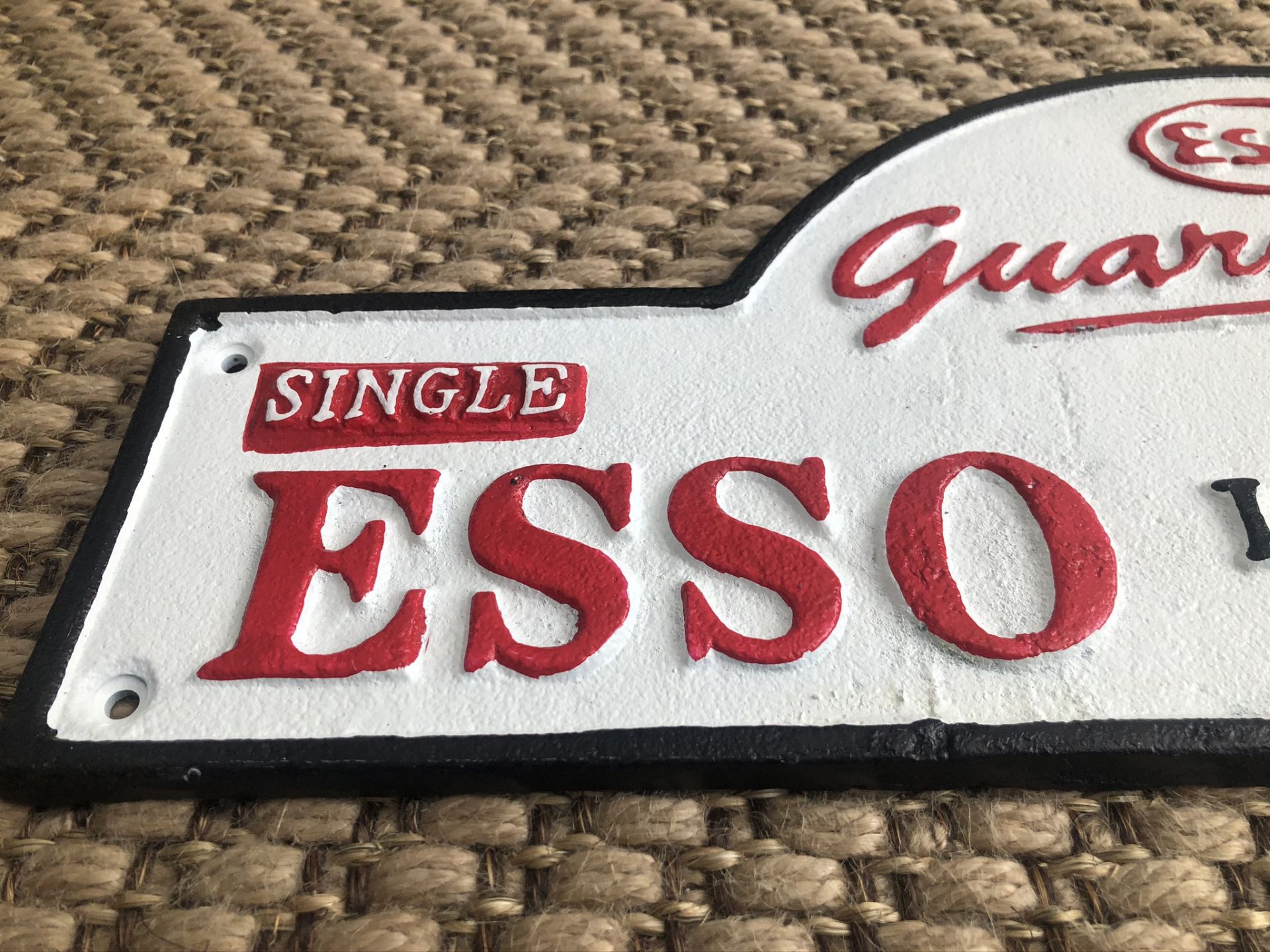 Cast Iron Esso Oil Domed Wall Plaque - Image 3 of 4