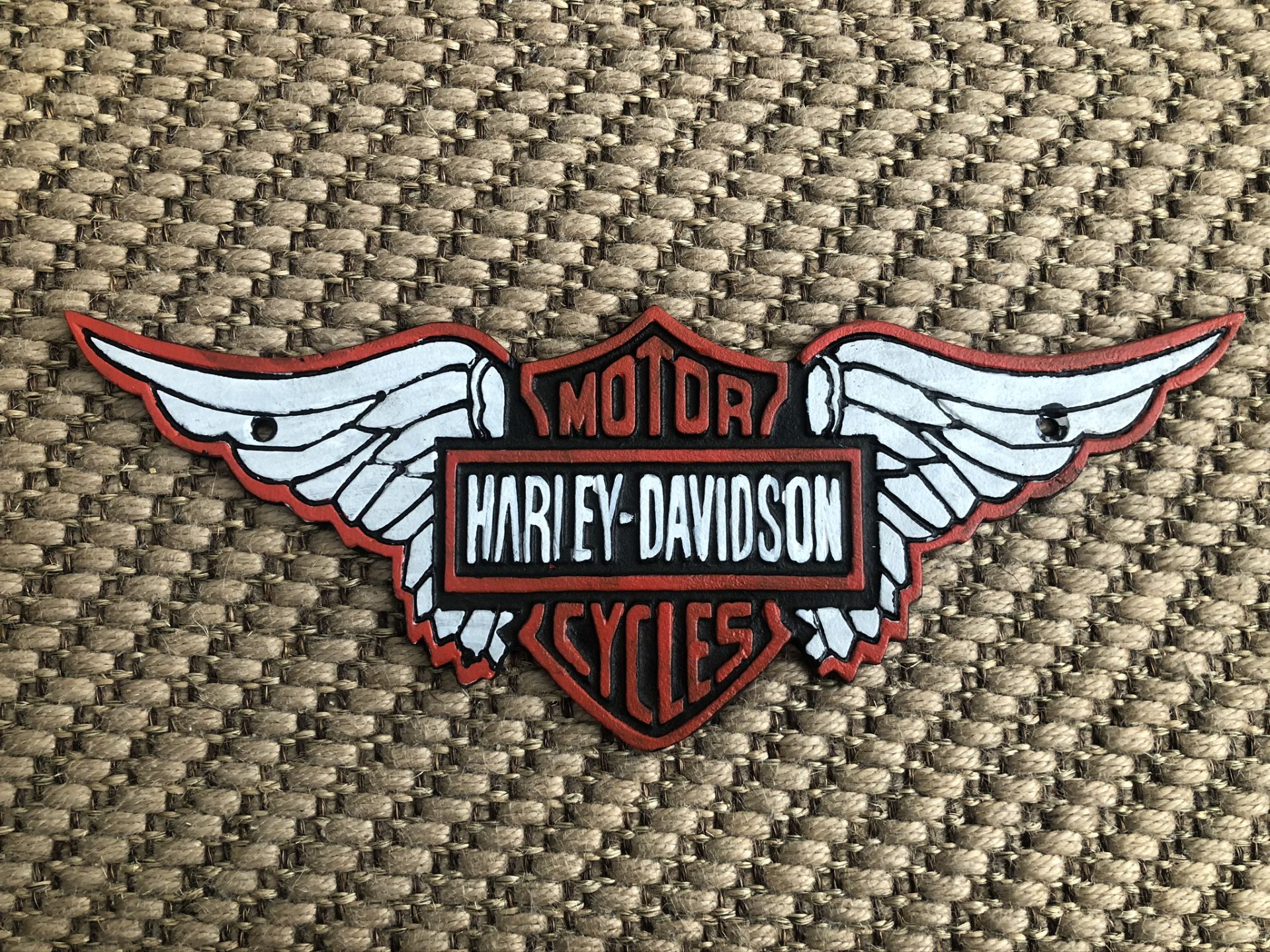 Cast Iron Harley Davidson Motorcycles Large Wall Plaque