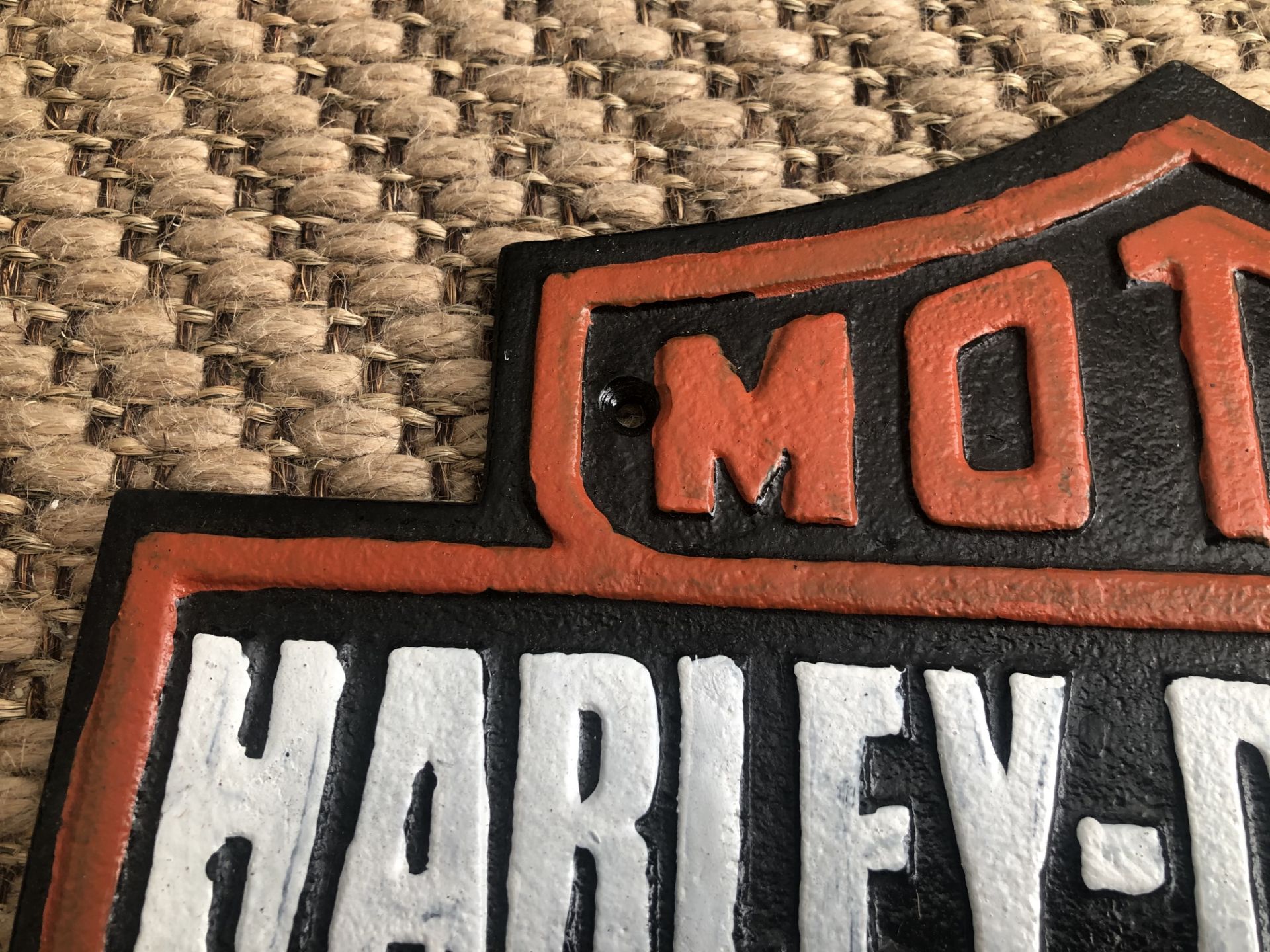 Cast Iron Harley Davidson Motorcycle Wall Plaque - Image 2 of 3