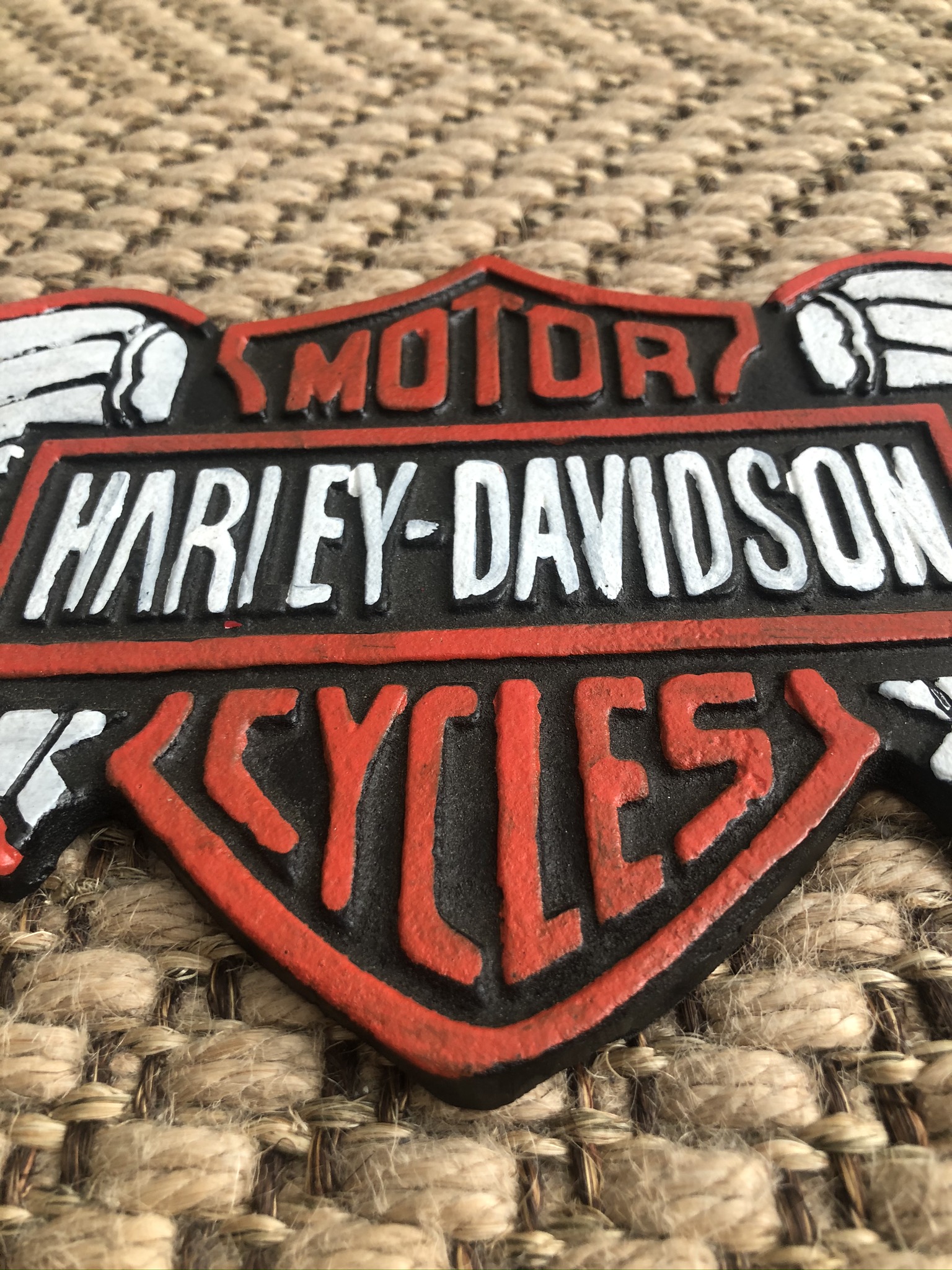 Cast Iron Harley Davidson Motorcycles Large Wall Plaque - Image 2 of 3